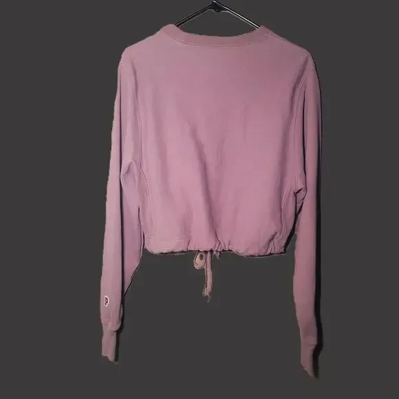Victoria's Secret PINK Dusty Rose Cropped Crewneck Sweatshirt Long Sleeve- Sz XS - Picture 5 of 9